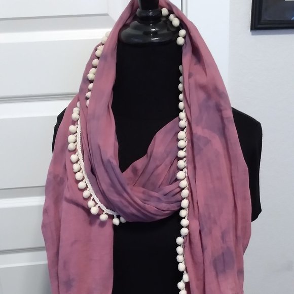 NATURAL LIFE Accessories - Natural Life Scarf/Wrap Purple Tie Dye  (26W x 75L)